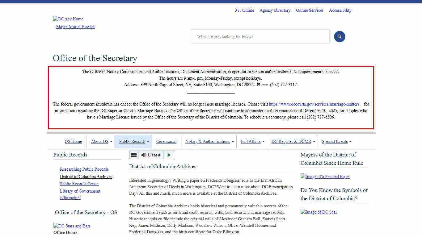 District of Columbia Archives | os
